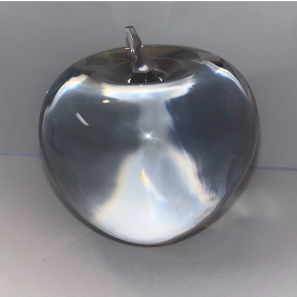 Tiffany & Co. Crystal Apple Paperweight.